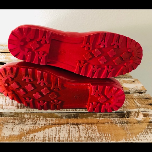 UnionBay Red Rain Boots Sz 8 - Picture 6 of 7